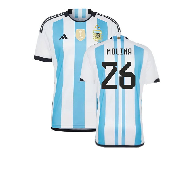 Argentina 2022 World Cup Winners Home Shirt (MOLINA 26)-SoccerKits Hub | Buy Soccer Jerseys Online